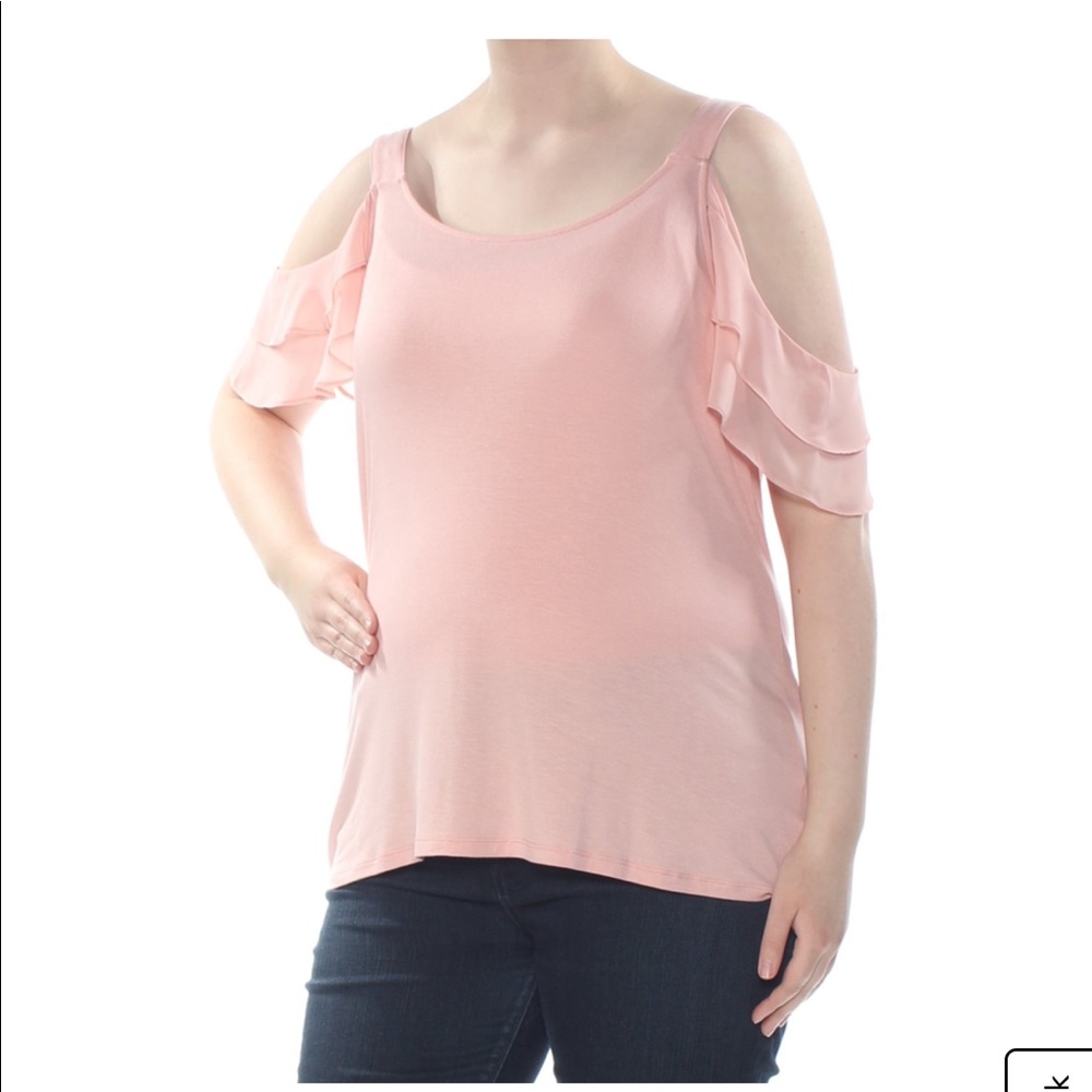THALIA SODI Womens Pink Scoop Neck Top - Picture 1 of 5